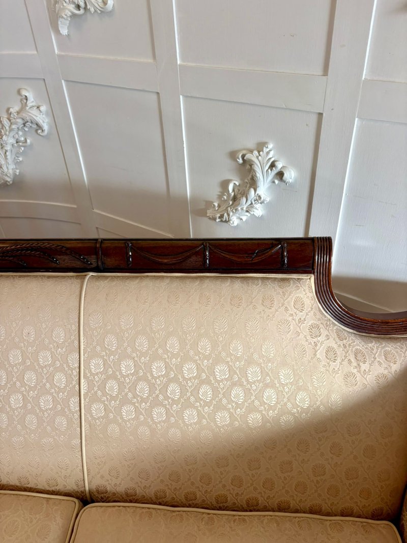 Quality Antique Victorian Regency Style Mahogany Carved Sofa